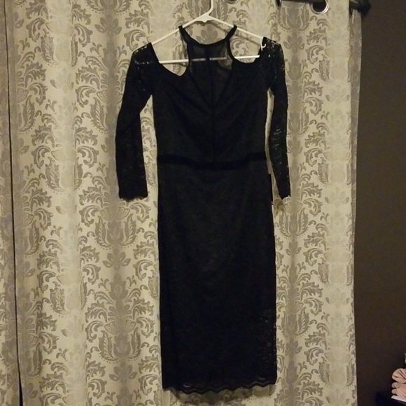 black wrap dress with sleeves Effortless Nights In – Impressions Outlet Color:Teal* 80s 90s Vintage Black Material2_Lace